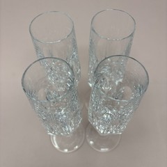 4 Nachtmann Crystal Champagne Glasses Alexandra Cut Fluted VTG 90’s Barware MINT