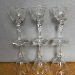 6 Vtg Tiffin Franciscan Cerice Cordial Glasses -Etched Roses – 4 3/4” – Perfect!