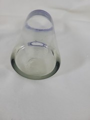 Mexican Hand Blown «Cobalt Blue Rim» Glass Tumbler 6 » tall