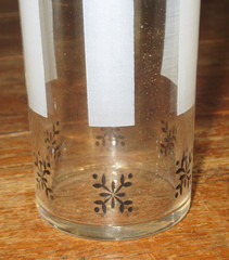 4 Vintage Federal Glass Barware Tom Collins Gold Black Snowflake White Stripes