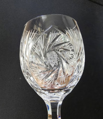 American Brilliant Cut Barbara Claret Wine Glasses Set of 2