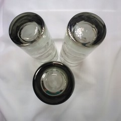 Vintage Libbey Glass Ripple Smoke Gray Coolers – 3 16oz, 1 8oz, 2 4oz, Set Of 6