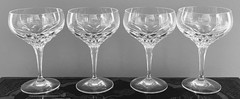 Set 4 Nachtmann DIAMANT Gorham DIAMOND-CLEAR Crystal Champagne 5 3/4″ EXCELLENT