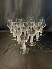 Rock Sharpe 1001-6 by Rock Sharpe – Ten Vintage Cube Stem Crystal Water Goblets