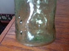 3 Retro Olive Green Pinched Raindrops Tumblers