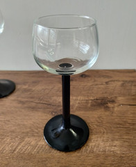 Vintage Luminarc Domino Wine Glasses: MCM Black 5 oz Stemmed Goblets Set of 4