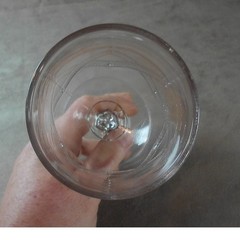 EAPG Gillinder & Sons No 46 Rail Fence Band Water Goblet Clear Antique Glass