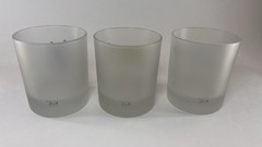 Set of 3 Dartington Designs France Frosted Tumblers Cat Alligator Dog 3.75” Tall