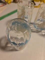Vintage Mid Century Nautical Glasses 4 Sailboats, Teal Blue Waves, Birds