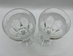 SET of 2 HEARTHSIDE 24% LEAD CRYSTAL WINE GOBLETS YUGOSLAVIA