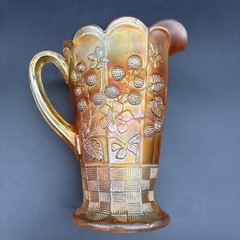 Northwood Marigold 5pc. Raspberry Carnival Glass Water Set