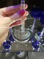 (7) «Rhine Wine» glasses 6″, Fostoria «Classic Cobalt Blue» clear stem 6011 RARE