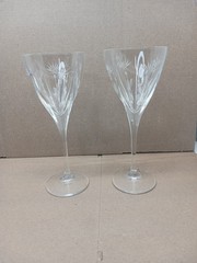 Pepi Herrmann Passion Flower Wine Glasses Signed And Dated 2014 Set Of 2