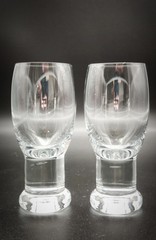 Two (2) Studio Nova Ceremony Striking Glasses. 4 7/8″ Tall. Unique.