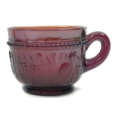 Antique 1915 Carnival Glass Stork And Rushes Beaded Dugan Punch Cup Amethyst U22
