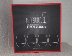 Riedel VIAGGIO Stemless All Purpose Wine Crystal Glass 4 Pieces Set $86 *