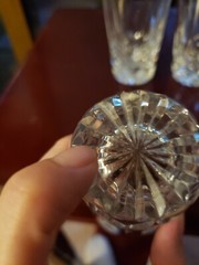 Set (4) Juice Tumblers 3-3/4″ Glasses Irish Signed Galway Crystal «Clifden Cut»