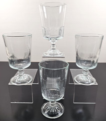 4 Martha Stewart Everyday Starburst Clear Iced Tea Set MSE Vertical Cut Stemware