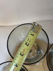 Set Of 4 Vintage Hand Blown Smokey Grey Wine Glasses 8.5” Tall Elegant Goblets