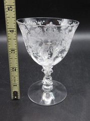 2 Cambridge Rose Point Etch #3121 Oyster or Fruit Cocktail Glasses 4.5 oz