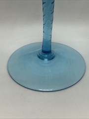 Vintage Empoli Glass Blue Optic Large Brandy Snifter MCM Diamond Cobalt