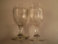 EAPG Westmoreland Specialty Staple Wellington Set of 5 Clear Glass Wine Goblets