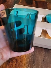 Early NUUTAJARVI NOTSJO KAJ FRANCK 6 Teal Tumblers Set CLEAN Original Box MCM