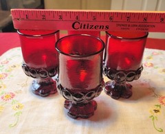 4 TIFFIN / FRANCISCAN *MADEIRA RUBY RANCHO* 4 7/8″ JUICE + WINE Glasses 1973-74