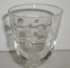 Vintage 1955- Libbey Carlton (Dots) 7″ Water Goblets, Made in the USA- 4 Avail.
