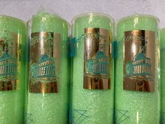 Lot of 7 Vintage Libbey Southern Comfort 22K Gold & Aqua Riverboat Barware GUC