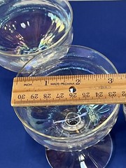 Set of 4 West Virginia Glass #40 Iridescent Luster Low Sherbet Champagne Stem