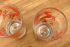 Lot of 2 Vintage Leaping Gazelle Juice Glasses C2171950s Red Deer Antelope MCM