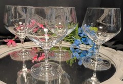 4 Kenneth Cole REACTION Master Glass Lead-Free Crystal Wine Glasses Goblets Set