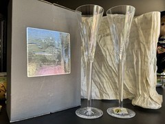 Waterford Times Square Ball 100th Anniversary Champagne Flutes – Used with box
