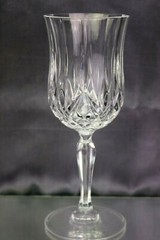Royal Crystal Rock OPERA 10 Water Wine Goblets Vertical Cuts Crisscross Italy