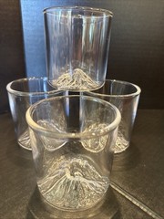 North Artisan Mt Shasta, St Helens, Baker, Fuji Whiskey Low Ball Glass Set of 4