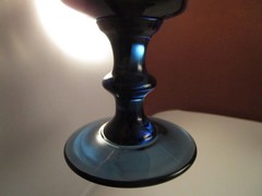 Lovely Lenox Antique Dark Blue Glass Set of 4 Water Goblets Glasses B