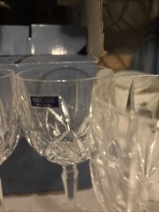 Vintage Waterford Marquis Crystal Brookside 4 Wine Goblets Glasses Stemware New