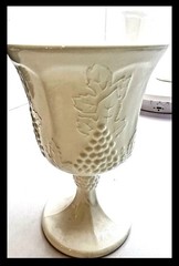 Indiana Glass Harvest Grape Milk Glass Goblet Set 6 Vintage Water Wine Chalice