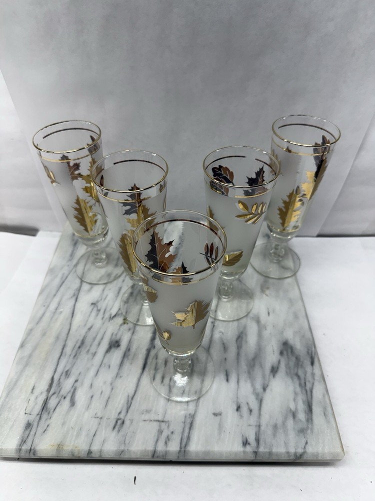 LIBBEY GOLDEN FOLIAGE 8 1/2″× 1 7/8″, PILSNER GLASSES, 8 PCS, STEM STYLE 3012