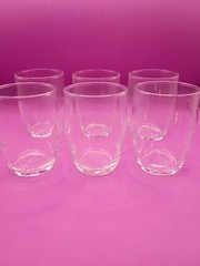 Vintage Juice/ Whiskey/ Expresso Glasses Holds 6oz. Clear Glass – Set Of 6