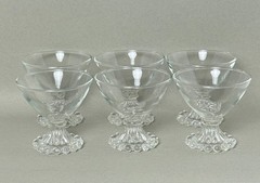 Set/6 VTG Anchor Hocking Berwick Boopie Clear Champagne Sherbet Glasses 3 1/2”