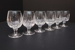 Set of 6 Waterford Crystal LISMORE Small Brandy Snifters Glasses Goblets 4.5″