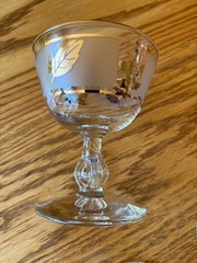 Set Of 6 Libbey Golden Foliage Frosted Champagne Glasses