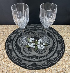 Lenox Starlight 10 Oz Water/Wine 9” Crystal Goblets Etched Stemware/2 Set,NO BOX