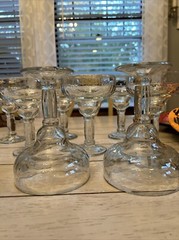 Full Set Of 8 New Margarita Glasses Hammered Stemmed 140z 202674 Mexico
