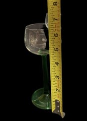 Cristal D’Arques-Durand 6 Green Emerald Stem Cordial Glasses Pedestal Glassware