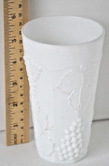 Milk Glass Indiana Tumbler Mid-century Grapes White 12 oz. Harvest Grape Colony