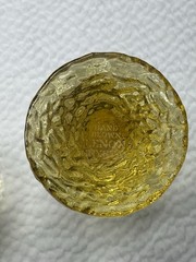 Set of 2 Lenox Hand Blown Crystal Amber Yellow Goblets Impromptu USA