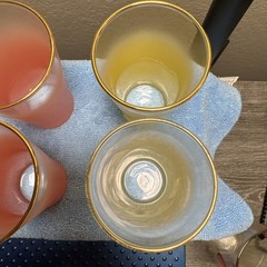 Set of 6 Blendo Orange Pink & Yellow Ombre Juice Glasses MCM 4″ Tumblers
